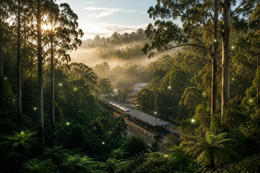 Belgrave landscape with digital network styling
